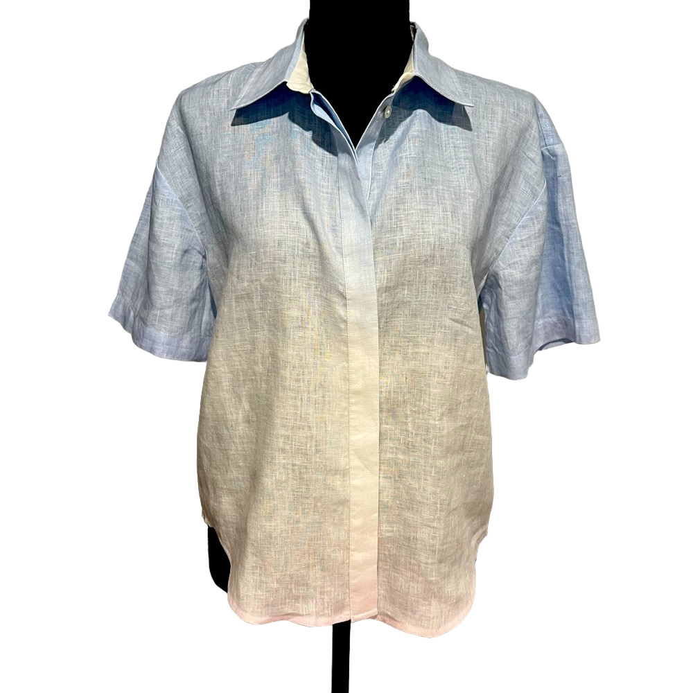 Lilly Pulitzer ❤️‍🔥SAMPLE❤️‍🔥Button Down 100% Linen ombré shirt